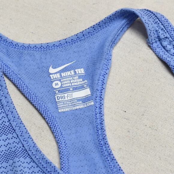 Nike Women Tank Top Crew Neck Dri Fit Athletic Size M Polyester Geometric Swoosh - Picture 7 of 8